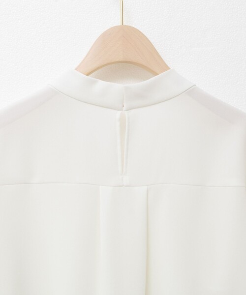 セール】ウォッシャブルストレッチバックサテンボウタイブラウス