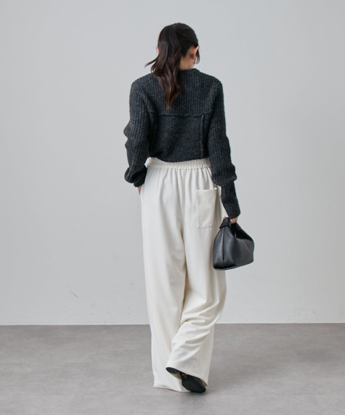 Lui's（ルイス）の「ポンチ2タックワイドパンツ（スラックス・レディース・ブラック/オフホワイト/グレー・36/38）」の15枚目の写真