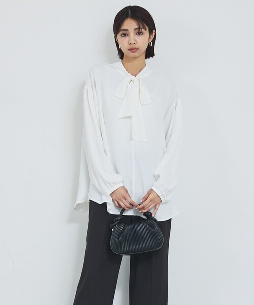 abahouse mavie（アバハウスマヴィ）の「ボウタイ2WAYブラウス（シャツ/ブラウス・レディース・ブラック/アイボリー/ホワイト・フリー）」の6枚目の写真