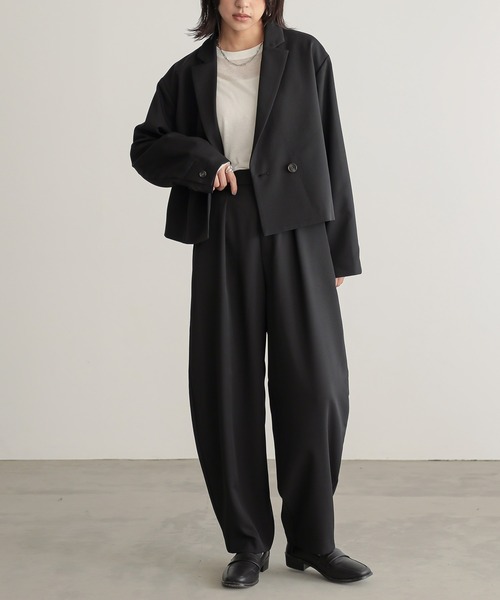 for/c（フォーシー）の「[セットアップ対応]タックカーブパンツ【サスティナブル】（その他パンツ・レディース・ブラック/ライトベージュ・M/L/LL/PM/TM）」の9枚目の写真