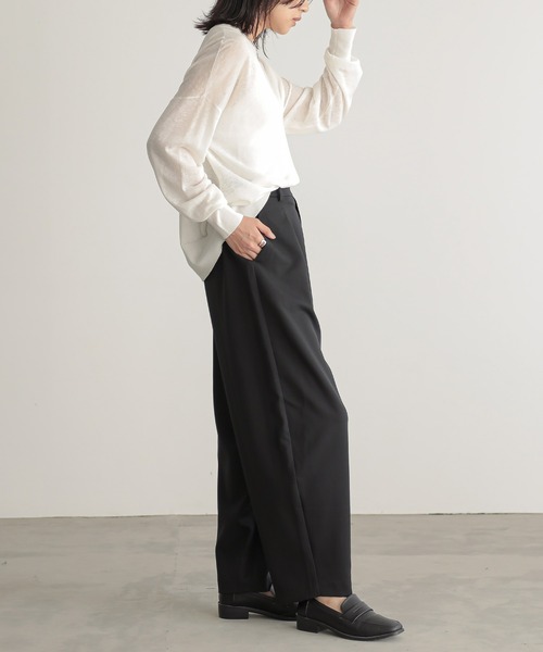 for/c（フォーシー）の「[セットアップ対応]タックカーブパンツ【サスティナブル】（その他パンツ・レディース・ブラック/ライトベージュ・M/L/LL/PM/TM）」の6枚目の写真