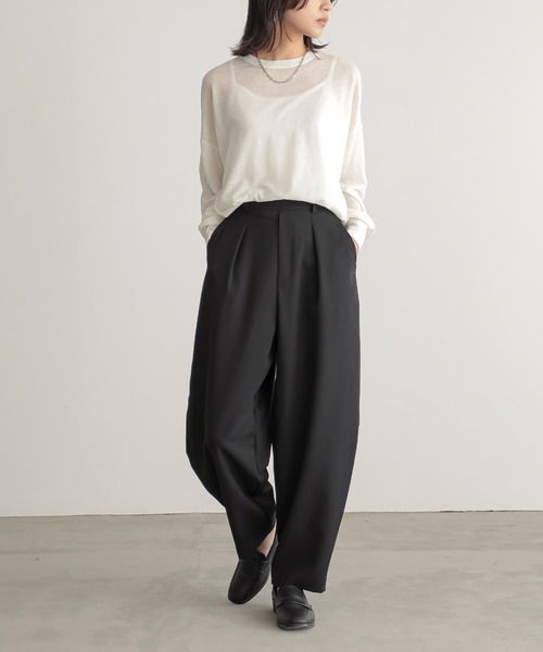 for/c（フォーシー）の「[セットアップ対応]タックカーブパンツ【サスティナブル】（その他パンツ・レディース・ブラック/ライトベージュ・M/L/LL/PM/TM）」の7枚目の写真