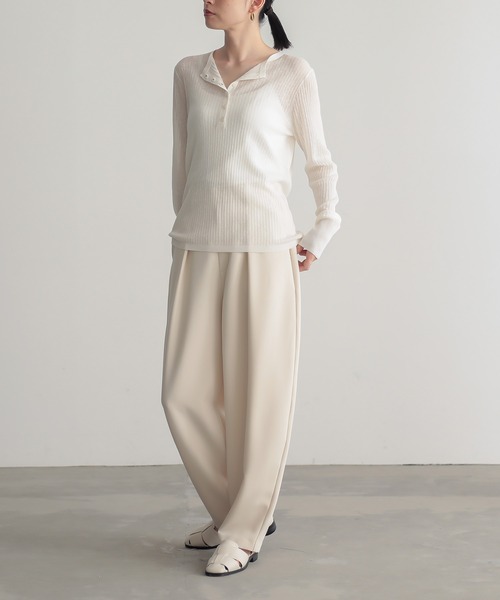 for/c（フォーシー）の「[セットアップ対応]タックカーブパンツ【サスティナブル】（その他パンツ・レディース・ブラック/ライトベージュ・M/L/LL/PM/TM）」の15枚目の写真