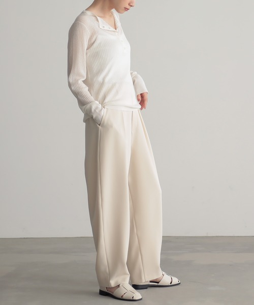 for/c（フォーシー）の「[セットアップ対応]タックカーブパンツ【サスティナブル】（その他パンツ・レディース・ブラック/ライトベージュ・M/L/LL/PM/TM）」の17枚目の写真