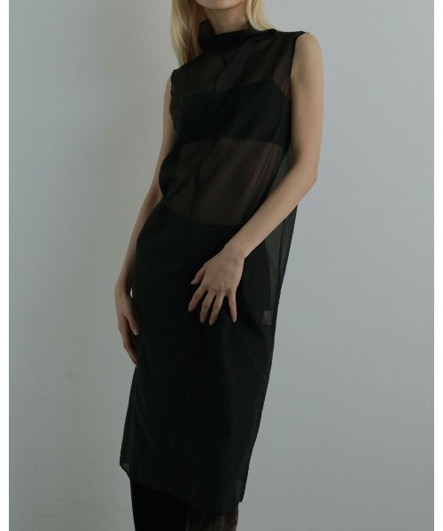 anuke（アンヌーク）の「anuke Sheer Turtle Onepiece（ワンピース・レディース・ライトグレー/ブラック・FREE）」の8枚目の写真