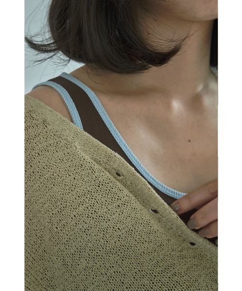 marjour(マージュール)の「LAYERED PIPING TANKTOP(タンクトップ・レディース・ブラウン/クリーム・M)」の4枚目の写真