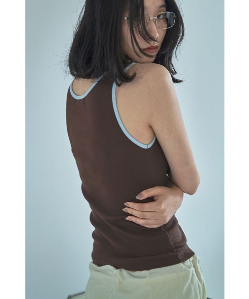 marjour(マージュール)の「LAYERED PIPING TANKTOP(タンクトップ・レディース・ブラウン/クリーム・M)」の14枚目の写真
