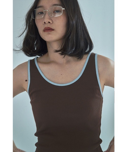 marjour(マージュール)の「LAYERED PIPING TANKTOP(タンクトップ・レディース・ブラウン/クリーム・M)」の17枚目の写真