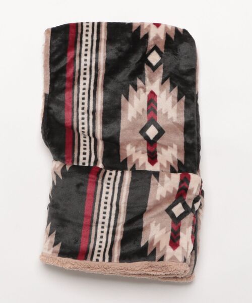 チャイハネ（チャイハネ）の「【チャイハネ】NOMADY ノマディフードマフラー（マフラー・レディース・ナチュラル/ブラック/サンドベージュ/スカイブルー・FREE）」の12枚目の写真