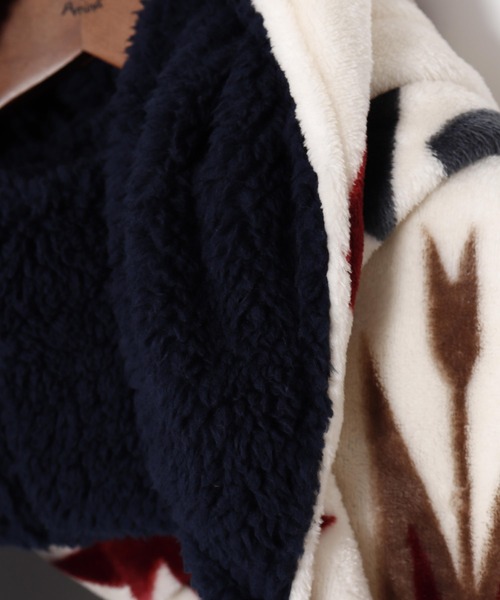 チャイハネ（チャイハネ）の「【チャイハネ】NOMADY ノマディフードマフラー（マフラー・レディース・ナチュラル/ブラック/サンドベージュ/スカイブルー・FREE）」の6枚目の写真