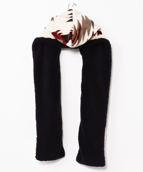 チャイハネ（チャイハネ）の「【チャイハネ】NOMADY ノマディフードマフラー（マフラー・レディース・ナチュラル/ブラック/サンドベージュ/スカイブルー・FREE）」の8枚目の写真