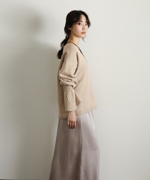 select MOCA Et(セレクトモカエト)の「【Et】Deep V-Neck Wool Mix Knit(ニット/セーター・レディース・ベージュ/グレー/ブラック・FREE)」の18枚目の写真