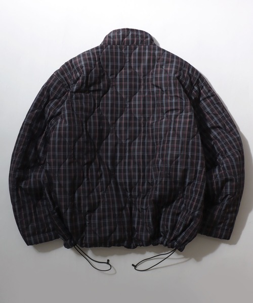 Salong hameu(サロン ハミュー)の「チェック ウェーブキルティング フェイクダウンジャケット/ブルゾン メンズ レディース ユニセックス(ダウンジャケット/コート・レディース・ネイビー系/ブルー系その他/ブラック系その他・M/L/LL)」の5枚目の写真