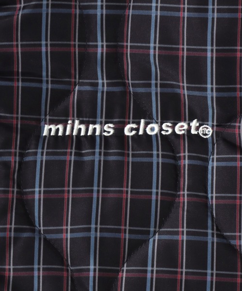 Salong hameu(サロン ハミュー)の「チェック ウェーブキルティング フェイクダウンジャケット/ブルゾン メンズ レディース ユニセックス(ダウンジャケット/コート・レディース・ネイビー系/ブルー系その他/ブラック系その他・M/L/LL)」の6枚目の写真