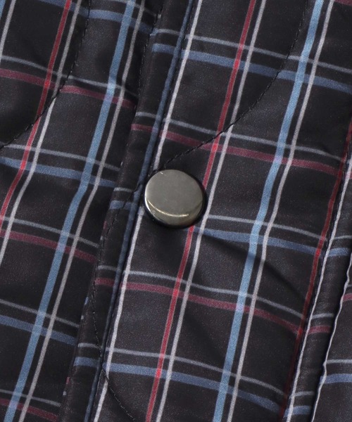 Salong hameu(サロン ハミュー)の「チェック ウェーブキルティング フェイクダウンジャケット/ブルゾン メンズ レディース ユニセックス(ダウンジャケット/コート・レディース・ネイビー系/ブルー系その他/ブラック系その他・M/L/LL)」の16枚目の写真