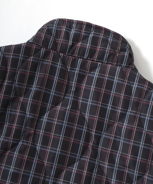 Salong hameu(サロン ハミュー)の「チェック ウェーブキルティング フェイクダウンジャケット/ブルゾン メンズ レディース ユニセックス(ダウンジャケット/コート・レディース・ネイビー系/ブルー系その他/ブラック系その他・M/L/LL)」の14枚目の写真