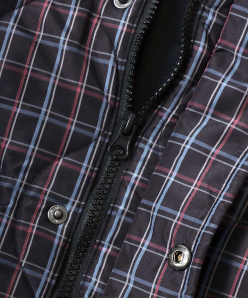 Salong hameu(サロン ハミュー)の「チェック ウェーブキルティング フェイクダウンジャケット/ブルゾン メンズ レディース ユニセックス(ダウンジャケット/コート・レディース・ネイビー系/ブルー系その他/ブラック系その他・M/L/LL)」の17枚目の写真