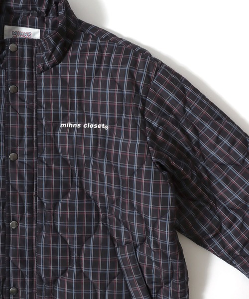 Salong hameu(サロン ハミュー)の「チェック ウェーブキルティング フェイクダウンジャケット/ブルゾン メンズ レディース ユニセックス(ダウンジャケット/コート・レディース・ネイビー系/ブルー系その他/ブラック系その他・M/L/LL)」の18枚目の写真