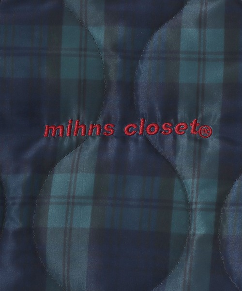 Salong hameu(サロン ハミュー)の「チェック ウェーブキルティング フェイクダウンジャケット/ブルゾン メンズ レディース ユニセックス(ダウンジャケット/コート・レディース・ネイビー系/ブルー系その他/ブラック系その他・M/L/LL)」の12枚目の写真