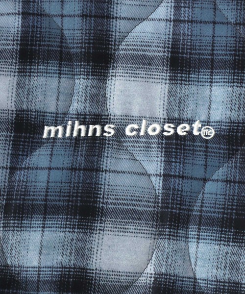 Salong hameu(サロン ハミュー)の「チェック ウェーブキルティング フェイクダウンジャケット/ブルゾン メンズ レディース ユニセックス(ダウンジャケット/コート・レディース・ネイビー系/ブルー系その他/ブラック系その他・M/L/LL)」の9枚目の写真