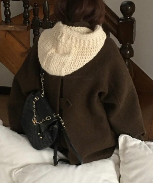 FREE STYLISTS(フリー スタイリスト)の「YUGA_YGMC Lapel single-breasted wool-look coat(その他アウター・レディース・ブラウン/ブラック・FREE)」の10枚目の写真