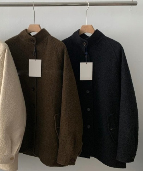 FREE STYLISTS(フリー スタイリスト)の「YUGA_YGMC Lapel single-breasted wool-look coat(その他アウター・レディース・ブラウン/ブラック・FREE)」の11枚目の写真