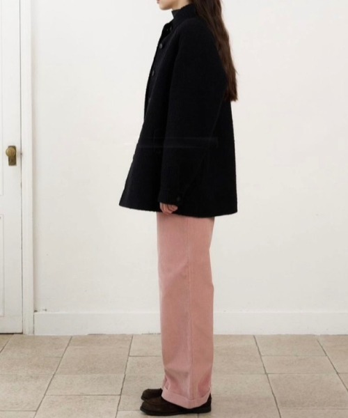 FREE STYLISTS(フリー スタイリスト)の「YUGA_YGMC Lapel single-breasted wool-look coat(その他アウター・レディース・ブラウン/ブラック・FREE)」の4枚目の写真
