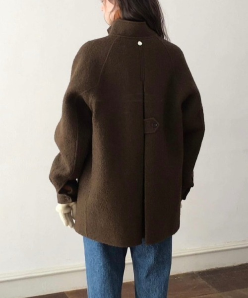 FREE STYLISTS(フリー スタイリスト)の「YUGA_YGMC Lapel single-breasted wool-look coat(その他アウター・レディース・ブラウン/ブラック・FREE)」の8枚目の写真