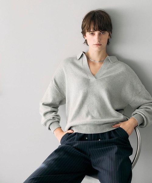 セール】コットンカシミヤスキッパーニット（ニット/セーター