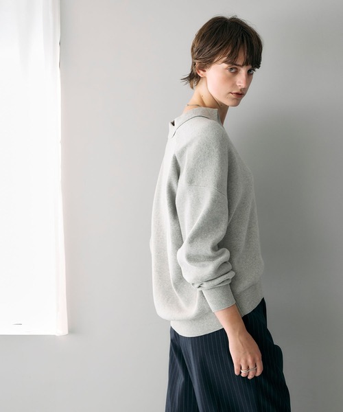 N.O.R.C(ノーク)の「コットンカシミヤスキッパーニット(ニット/セーター・レディース・ブラック/ライトグレー・フリー)」の14枚目の写真