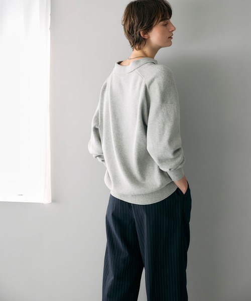 N.O.R.C(ノーク)の「コットンカシミヤスキッパーニット(ニット/セーター・レディース・ブラック/ライトグレー・フリー)」の15枚目の写真
