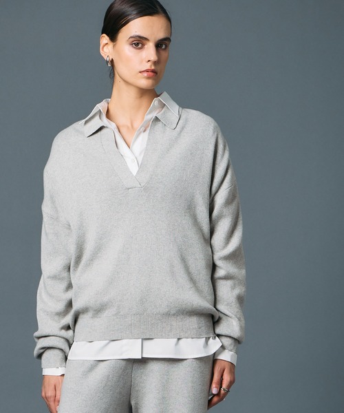 N.O.R.C(ノーク)の「コットンカシミヤスキッパーニット(ニット/セーター・レディース・ブラック/ライトグレー・フリー)」の16枚目の写真