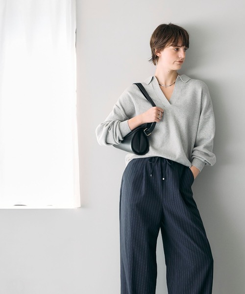 N.O.R.C(ノーク)の「コットンカシミヤスキッパーニット(ニット/セーター・レディース・ブラック/ライトグレー・フリー)」の11枚目の写真