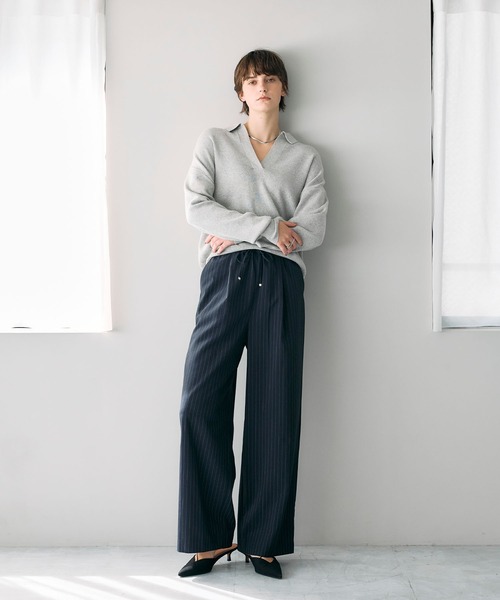 N.O.R.C(ノーク)の「コットンカシミヤスキッパーニット(ニット/セーター・レディース・ブラック/ライトグレー・フリー)」の10枚目の写真