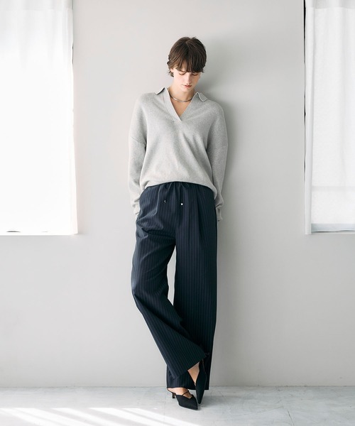 N.O.R.C(ノーク)の「コットンカシミヤスキッパーニット(ニット/セーター・レディース・ブラック/ライトグレー・フリー)」の13枚目の写真