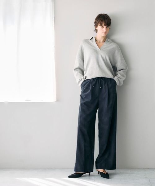 N.O.R.C(ノーク)の「コットンカシミヤスキッパーニット(ニット/セーター・レディース・ブラック/ライトグレー・フリー)」の6枚目の写真