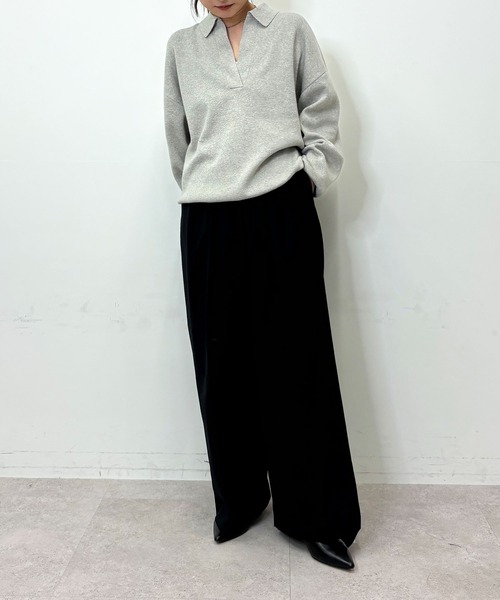 N.O.R.C(ノーク)の「コットンカシミヤスキッパーニット(ニット/セーター・レディース・ブラック/ライトグレー・フリー)」の17枚目の写真