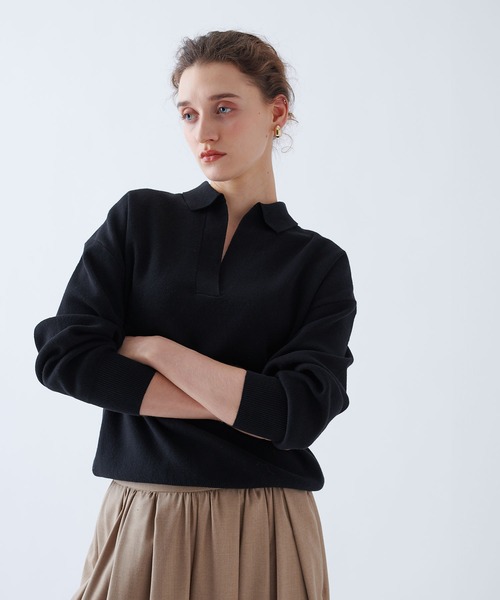 N.O.R.C(ノーク)の「コットンカシミヤスキッパーニット(ニット/セーター・レディース・ブラック/ライトグレー・フリー)」の22枚目の写真
