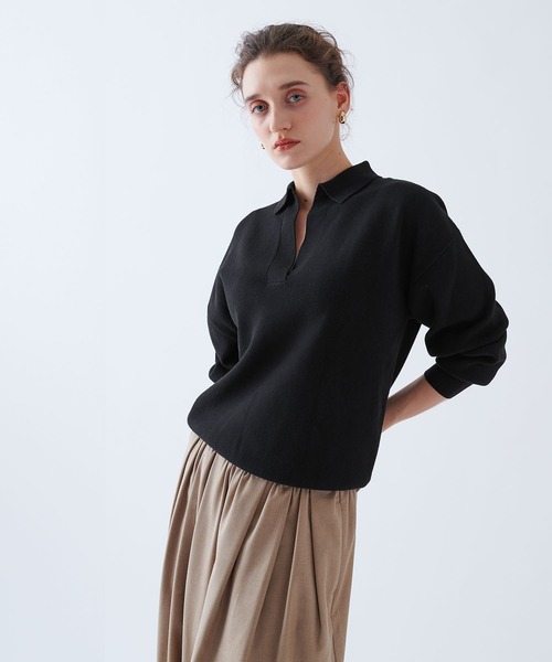 N.O.R.C(ノーク)の「コットンカシミヤスキッパーニット(ニット/セーター・レディース・ブラック/ライトグレー・フリー)」の21枚目の写真