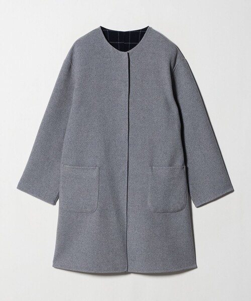 リバーシブル Aラインコート ＜A DAY IN THE LIFE＞（ノーカラーコート