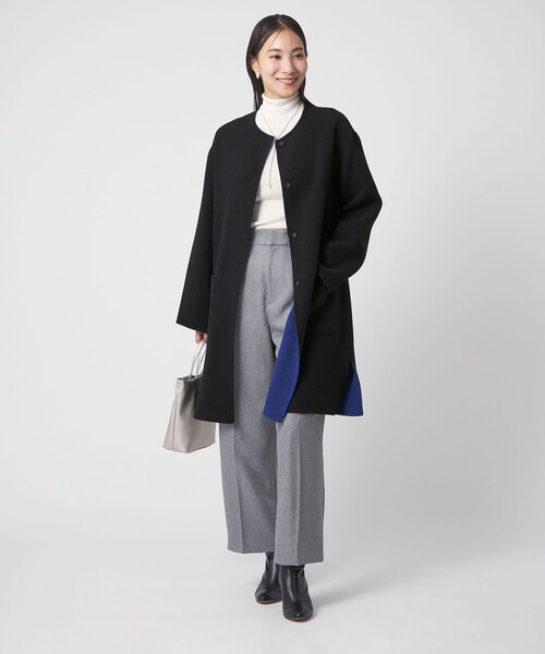 リバーシブル Aラインコート ＜A DAY IN THE LIFE＞（ノーカラーコート