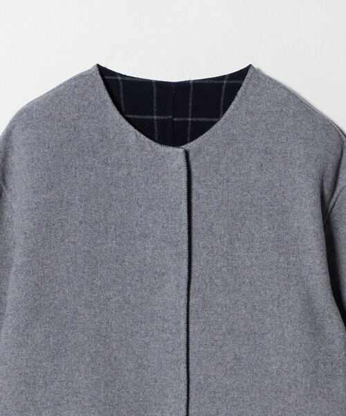 A DAY IN THE LIFE UNITED ARROWS(アデイインザライフユナイテッドアローズ)の「リバーシブル Aラインコート <A DAY IN THE LIFE>(ノーカラーコート・レディース・モカ/ネイビー/ブラック/ライトグレー・FREE)」の19枚目の写真