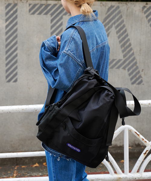 OUTDOOR PRODUCTS（アウトドアプロダクツ）の「OUTDOOR PRODUCTS ex BACKPACK TOTE（ショルダーバッグ・レディース・ブラック/ネイビー・FREE）」の5枚目の写真