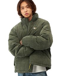 ダウンジャケット/コート（グリーン・カーキ/緑色系・コーデュロイ