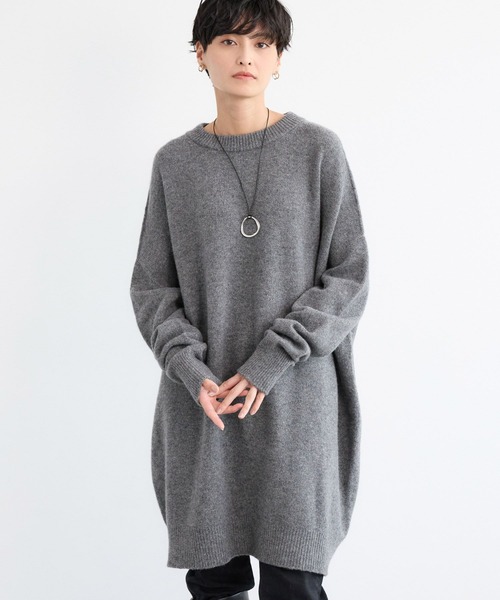 BARNYARDSTORM（バンヤードストーム）の「BARNYARDSTORM / ウールチュニックニット（ニット/セーター・レディース・グレー/ブラック・FREE）」の3枚目の写真