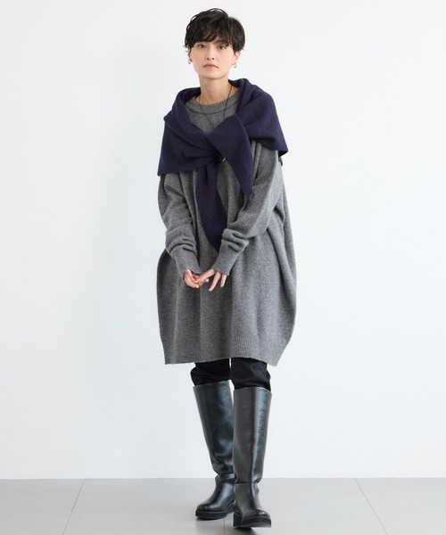 BARNYARDSTORM（バンヤードストーム）の「BARNYARDSTORM / ウールチュニックニット（ニット/セーター・レディース・グレー/ブラック・FREE）」の9枚目の写真