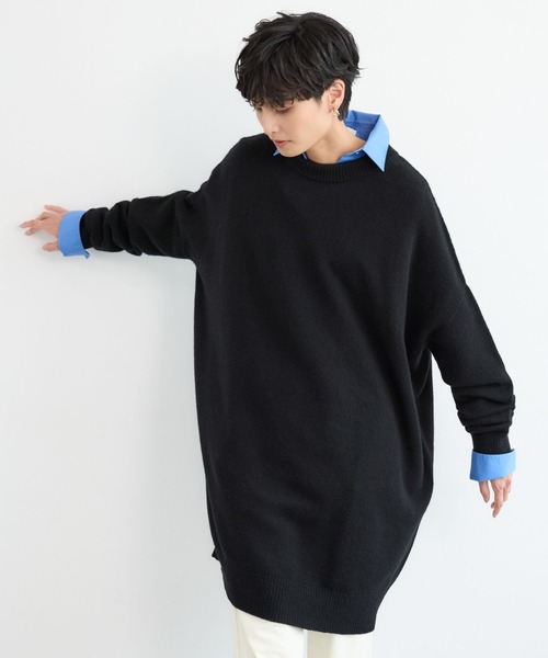 BARNYARDSTORM（バンヤードストーム）の「BARNYARDSTORM / ウールチュニックニット（ニット/セーター・レディース・グレー/ブラック・FREE）」の10枚目の写真