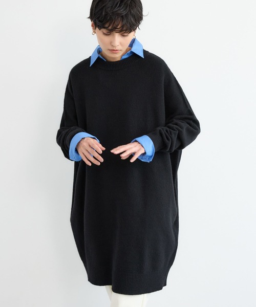 BARNYARDSTORM（バンヤードストーム）の「BARNYARDSTORM / ウールチュニックニット（ニット/セーター・レディース・グレー/ブラック・FREE）」の13枚目の写真