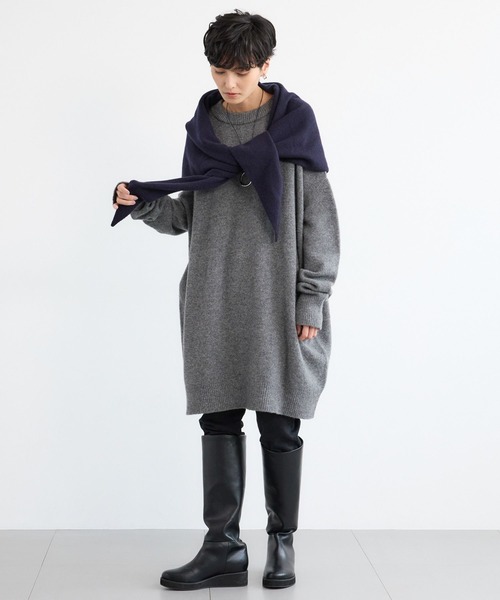 BARNYARDSTORM（バンヤードストーム）の「BARNYARDSTORM / ウールチュニックニット（ニット/セーター・レディース・グレー/ブラック・FREE）」の20枚目の写真