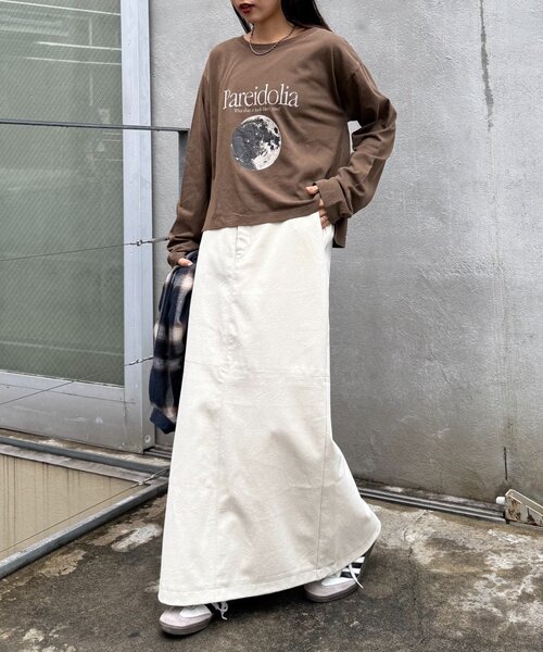 セール】クロップド丈ピグメントフォトプリントTee（Tシャツ